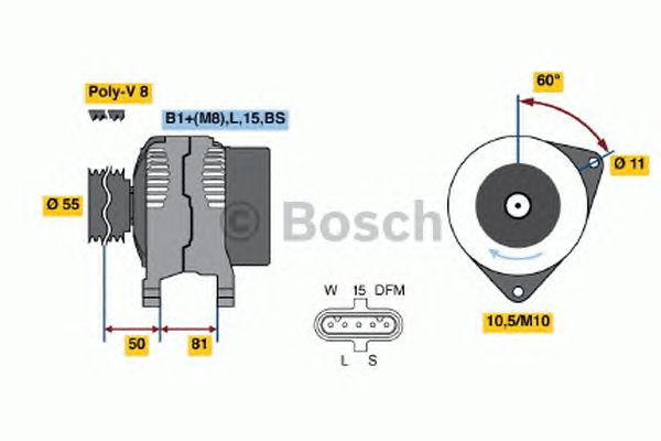 Генератор BOSCH 0 124 555 005