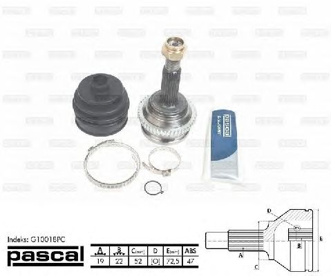 Комплект ШРУСов PASCAL G10018PC