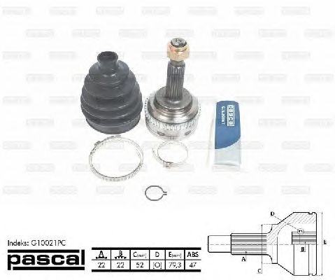 Комплект ШРУСов PASCAL G10021PC