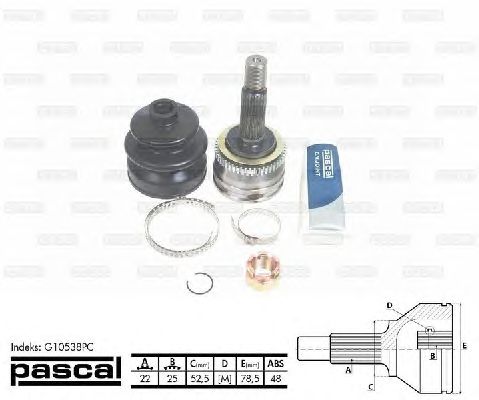 Комплект ШРУСов PASCAL G10538PC