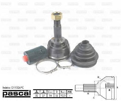 Комплект ШРУСов PASCAL G11026PC