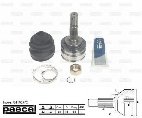 Комплект ШРУСов PASCAL G11029PC
