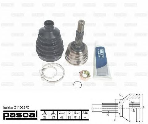 Комплект ШРУСов PASCAL G11035PC
