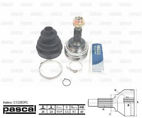 Комплект ШРУСов PASCAL G12080PC