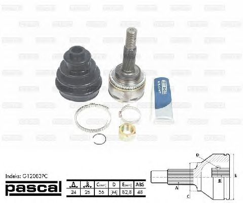 Комплект ШРУСов PASCAL G12083PC