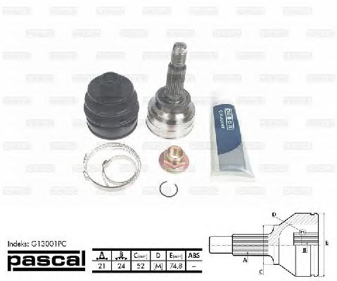 Комплект ШРУСов PASCAL G13001PC