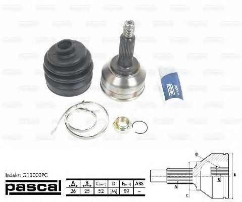 Комплект ШРУСов PASCAL G13003PC
