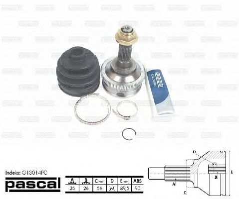 Комплект ШРУСов PASCAL G13014PC
