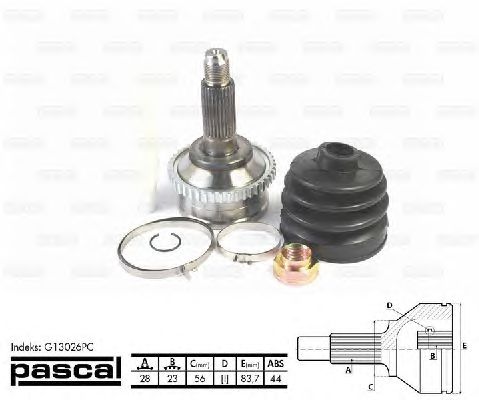 Комплект ШРУСов PASCAL G13026PC