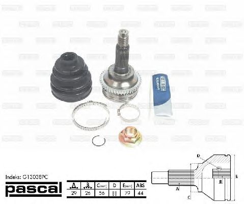 Комплект ШРУСов PASCAL G13038PC