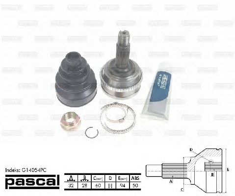 Комплект ШРУСов PASCAL G14054PC