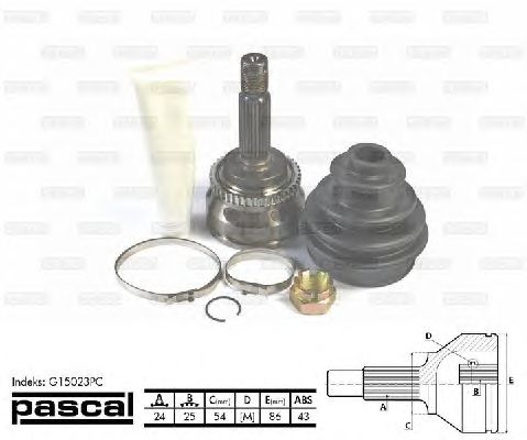 Комплект ШРУСов PASCAL G15023PC