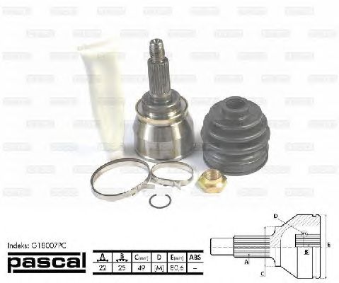 Комплект ШРУСов PASCAL G18007PC