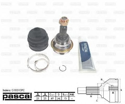 Комплект ШРУСов PASCAL G18010PC