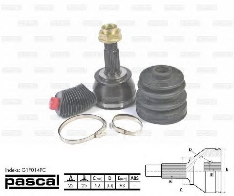 Комплект ШРУСов PASCAL G1F014PC