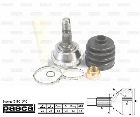 Комплект ШРУСов PASCAL G1F015PC