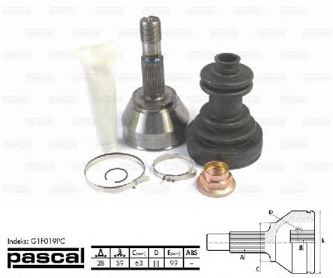 Комплект ШРУСов PASCAL G1F019PC