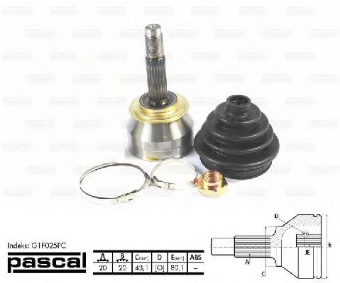 Комплект ШРУСов PASCAL G1F025PC