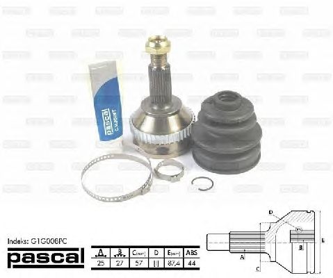 Комплект ШРУСов PASCAL G1G008PC