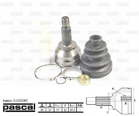 Комплект ШРУСов PASCAL G1G010PC