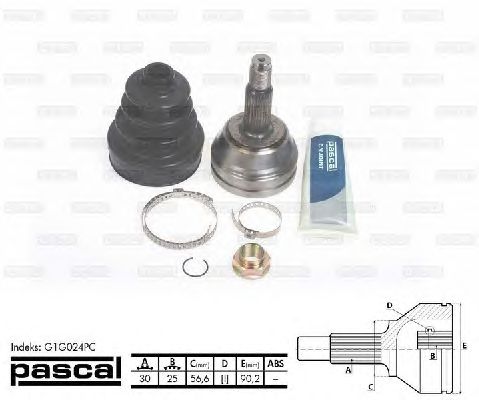 Комплект ШРУСов PASCAL G1G024PC