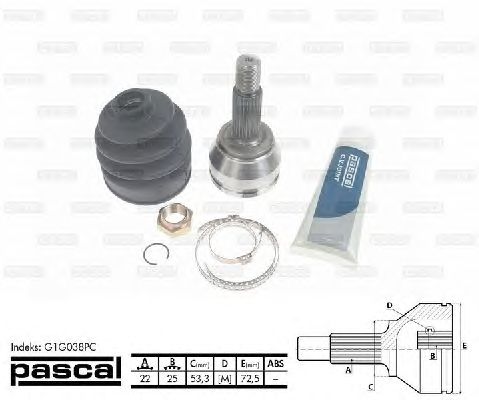 Комплект ШРУСов PASCAL G1G038PC