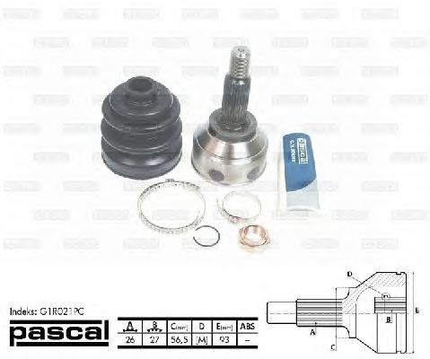 Комплект ШРУСов PASCAL G1R021PC