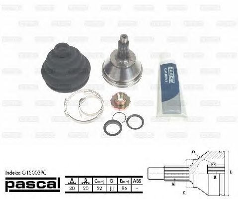 Комплект ШРУСов PASCAL G1S003PC
