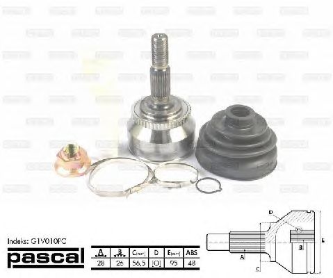 Комплект ШРУСов PASCAL G1V010PC