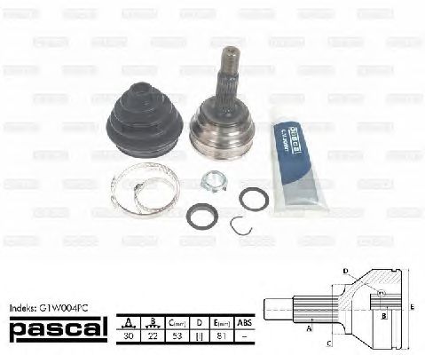 Комплект ШРУСов PASCAL G1W004PC