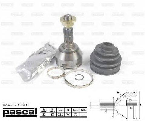 Комплект ШРУСов PASCAL G1X024PC