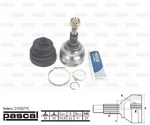 Комплект ШРУСов PASCAL G1X027PC