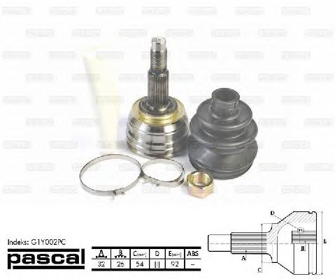 Комплект ШРУСов PASCAL G1Y002PC