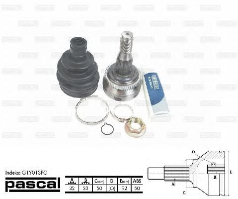 Комплект ШРУСов PASCAL G1Y013PC