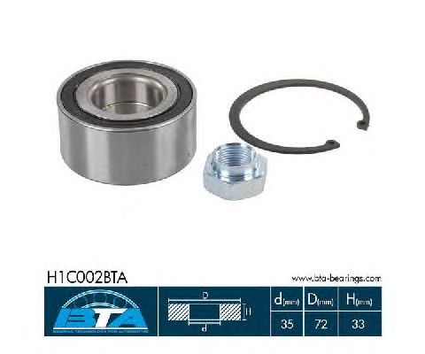Підшипник маточини BTA H1C002BTA