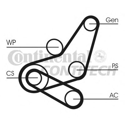 Комплект поликлинового ремня CONTITECH 6PK1059 ELAST T2