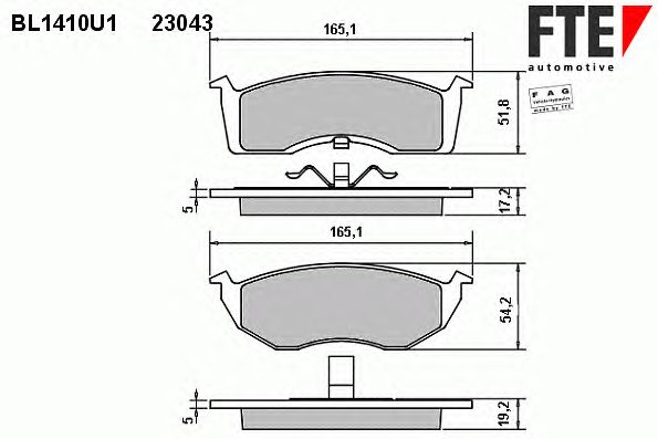 Тормозные колодки FTE BL1410U1