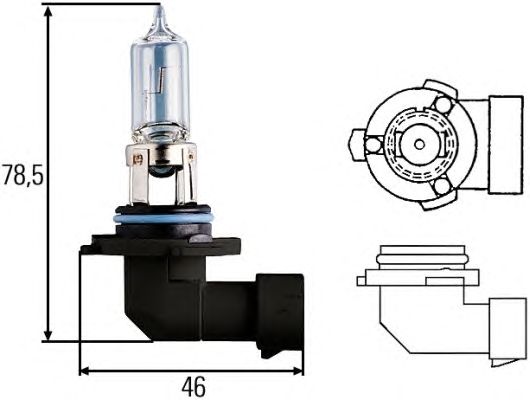 Лампа накаливания HELLA 8GH 005 635-121 (фара дальнего света, основная фара, противотуманная фара)