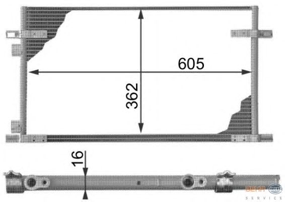 Радиатор кондиционера HELLA 8FC 351 300-011
