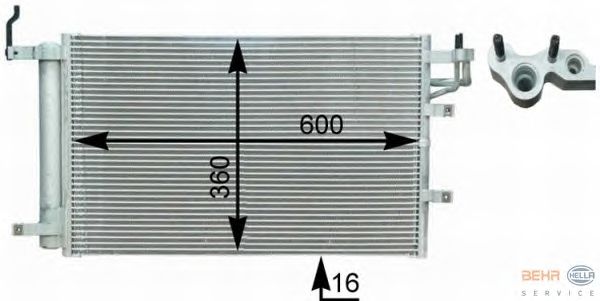 Радиатор кондиционера HELLA 8FC 351 303-081