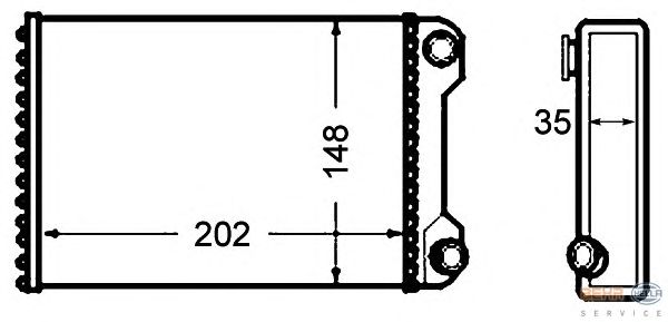 Радиатор отопителя HELLA 8FH 351 308-241
