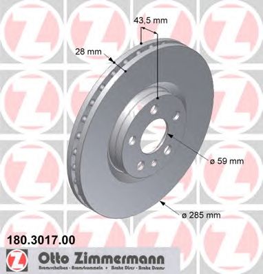 Тормозной диск ZIMMERMANN 180.3017.00
