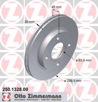 Тормозной диск ZIMMERMANN 250.1328.00
