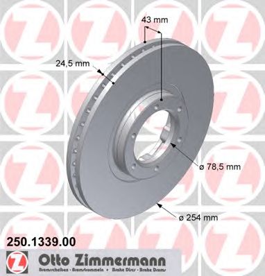 Гальмівний диск ZIMMERMANN 250.1339.00