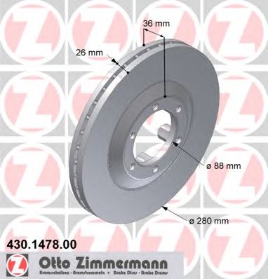 Гальмівний диск ZIMMERMANN 430.1478.00