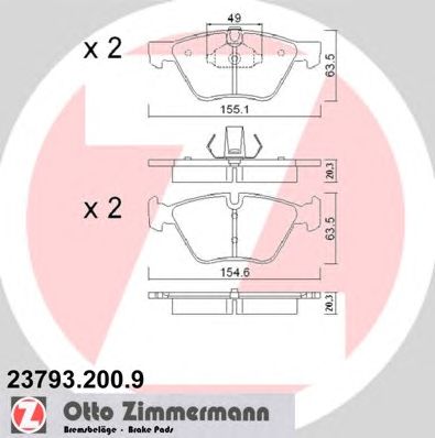 Тормозные колодки ZIMMERMANN 23793.200.9