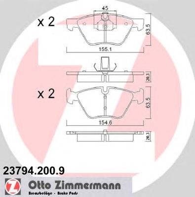 Тормозные колодки ZIMMERMANN 23794.200.9