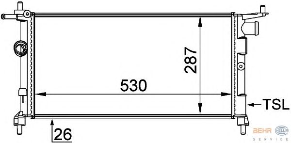Радиатор, охлаждение двигателя HELLA 8MK 376 712-001