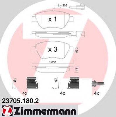 Тормозные колодки ZIMMERMANN 23705.180.2