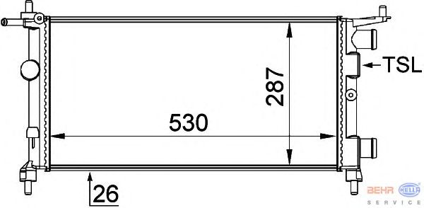 Радиатор, охлаждение двигателя HELLA 8MK 376 722-441